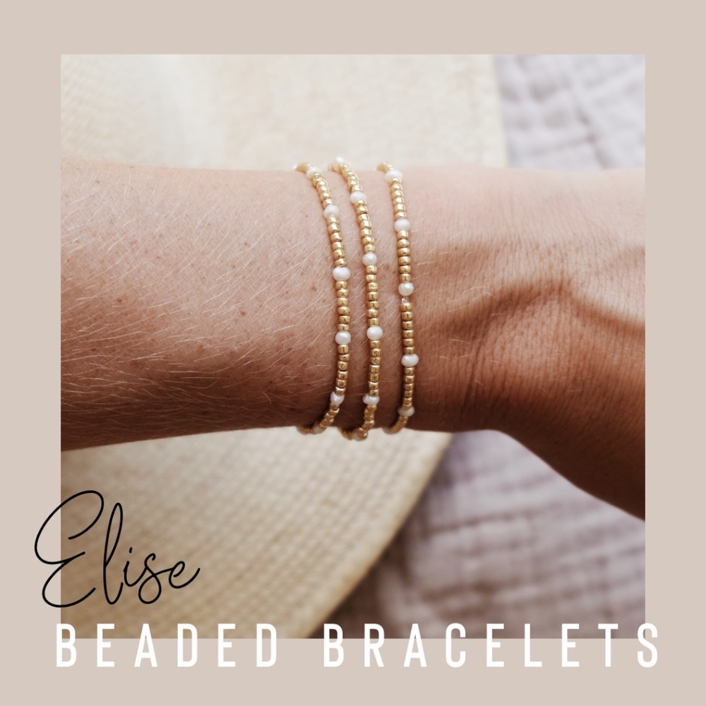 "Elise" Gold + Pearl Bracelet